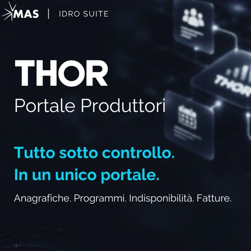THOR, portale produttori: tutto sotto controllo in un unico portale. Anagrafiche, programmi, indisponibilità, fatture